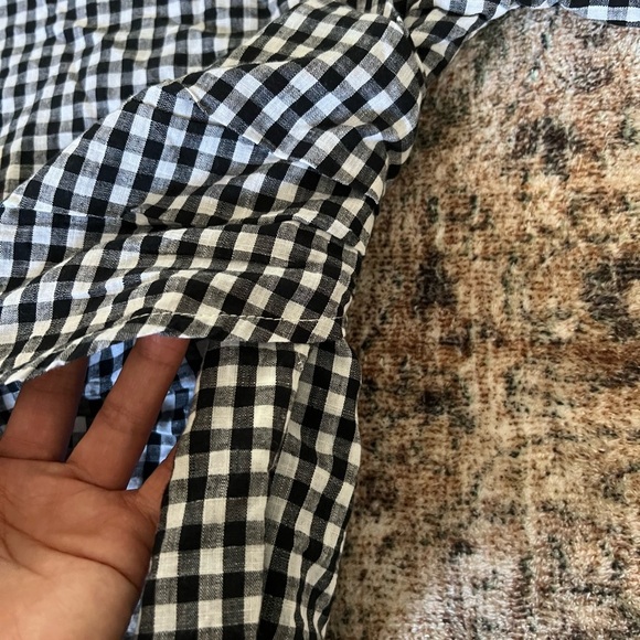 Lioness Women Esmeralda Wrap Top Gingham Black White Check Front Tie XS Stylish - Picture 11 of 15